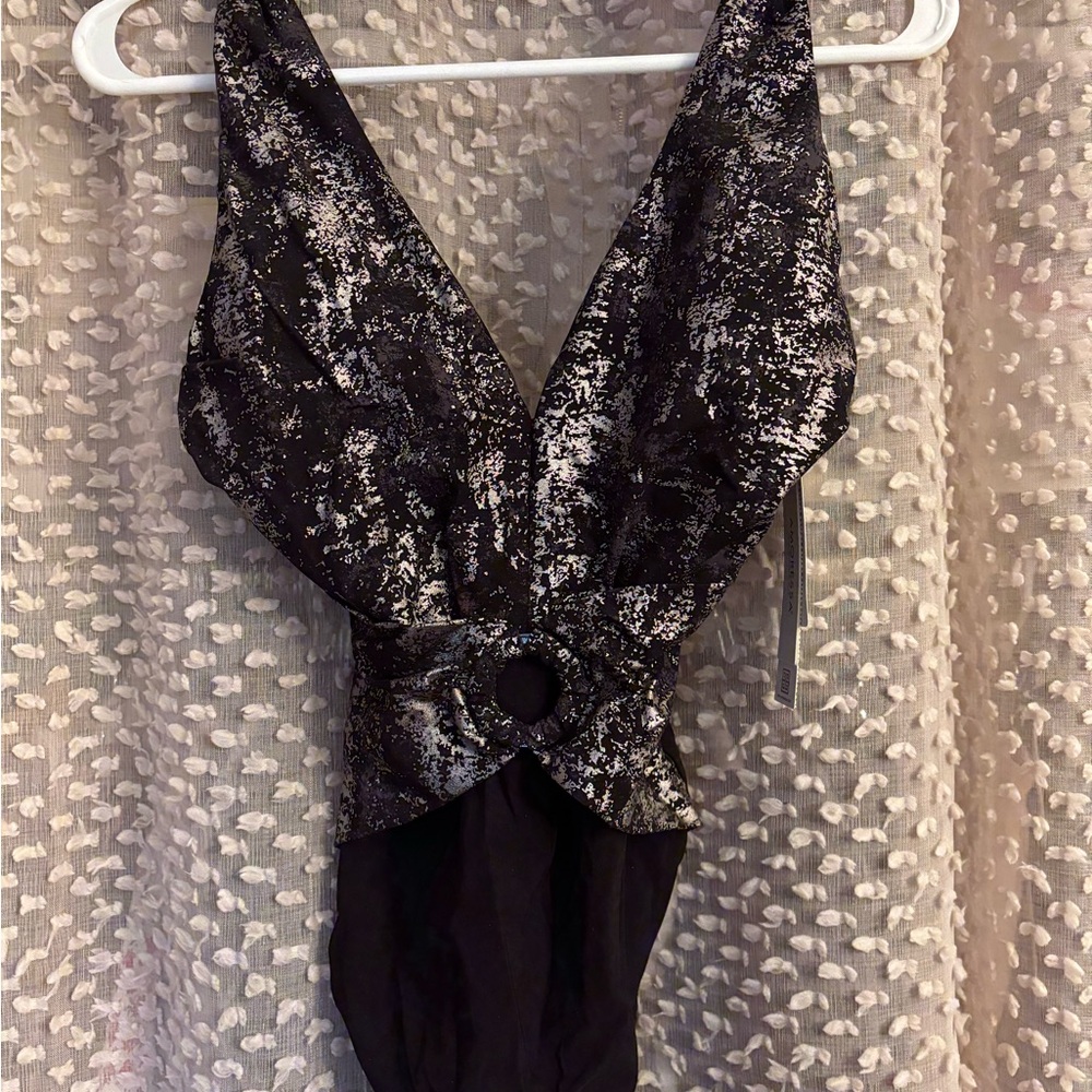 Black and Silver Women's Swimsuit